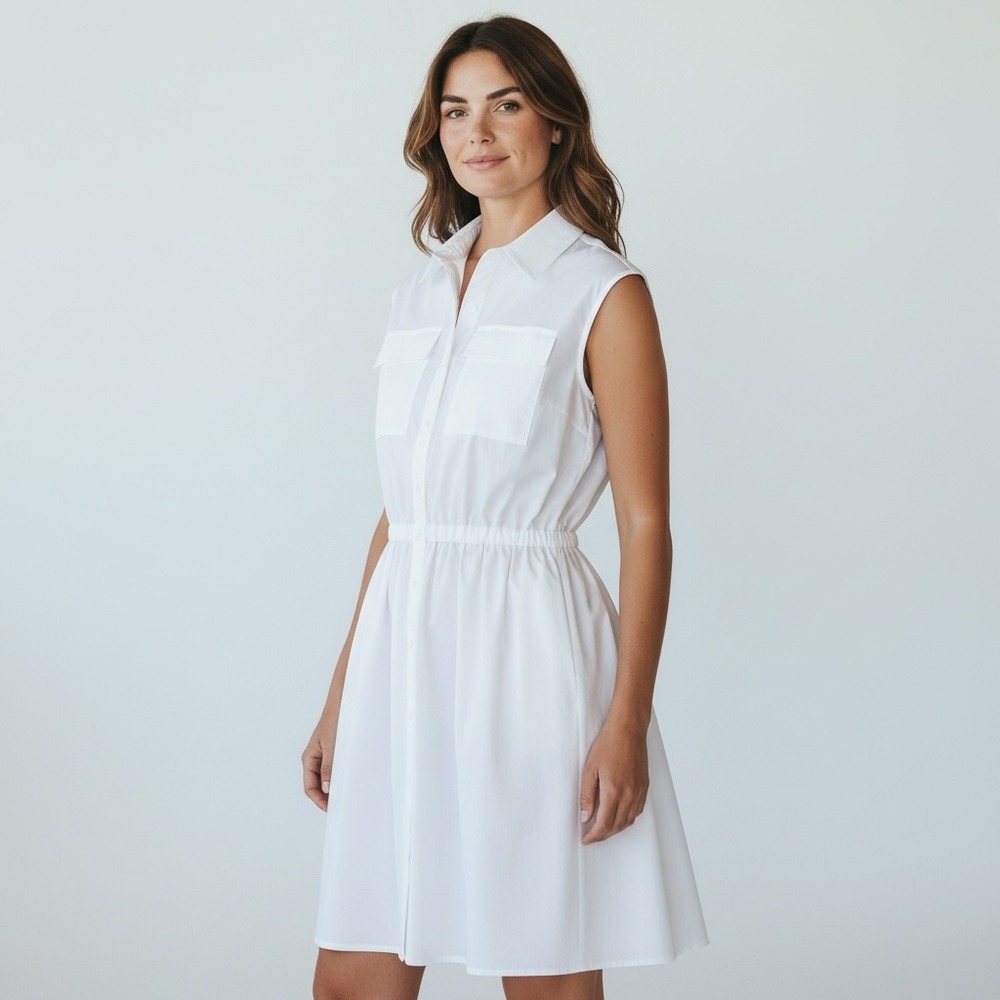 APIECE APART DUNES SHIRT‎ DRESS SIZE SMALL ORGANIC COTTON CREAMA